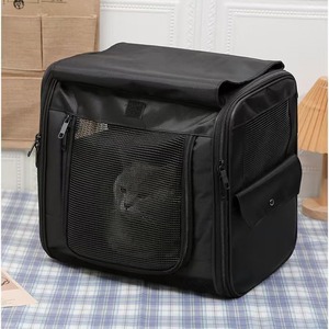 Large Breathable <b>Cat</b> <b>Backpack</b> - Durable Oxford Fabric Multi-Pocket Travel Carrier - Product Image 4