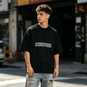เสื้อยืดคอตตอนคุณภาพสูง 220gsm แบบเรียบ ไม่มีลาย พิมพ์ลาย 3 มิติได้ตามสั่ง เสื้อยืดผู้ชายไซส์ใหญ่ เสื้อยืดโอเวอร์ไซส์ เนื้อผ้าหนา - Product Image 2