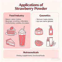Jus de Fraise en Gros Sans Additifs, Extrait Naturel de Fraise en Poudre Instantanée pour Bubble Tea, Milkshake, Yaourt