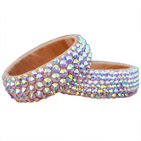 Danseuse danse du ventre bijoux 3D verre bras anneau avec diamant ouverture Flatback lâche strass bracelet pour la performance