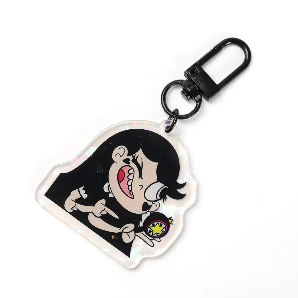 Custom Personalized Shaker Acrylic Keychain Cartoon Printed Colored Acrylic Keychain