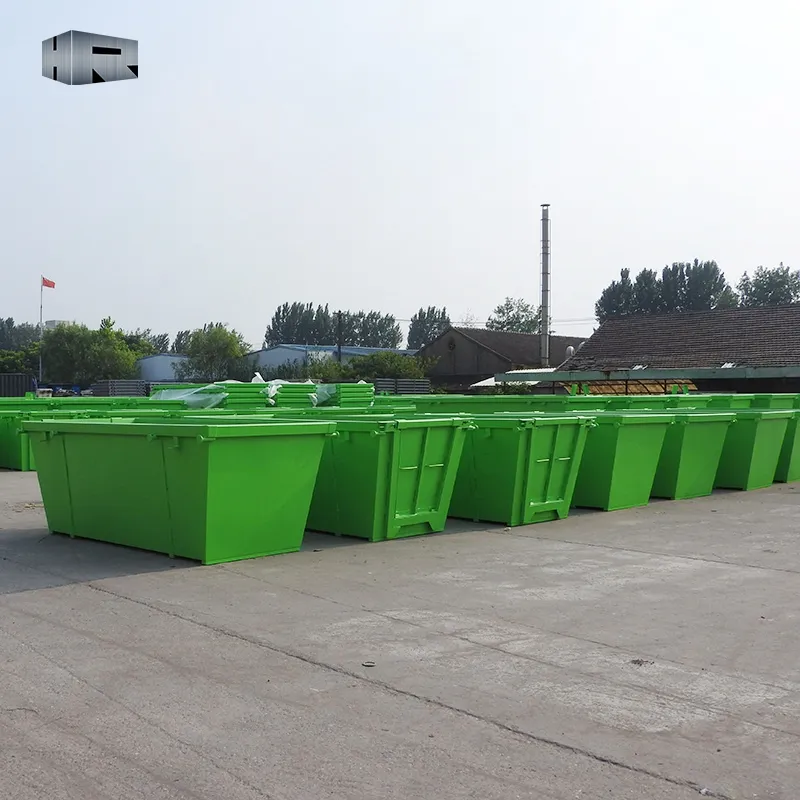 Customized steel mobile skips factory price recycling mobile skip bins large waste garbage bin