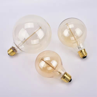 Ampoule LED à filament droit vintage Edison, modèle G95, corps de lampe en verre et aluminium, décorative, CE/VDE B22/E26/E27 Ra80