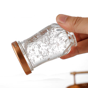 Nouveau joli pot en verre de 50ml de miel de nid d'oiseau de caviar scellé transparent de silex extra en forme avec couvercle en métal - Product Image 5