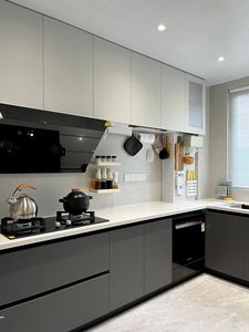 Armarios de Cocina de Madera Maciza de Estilo Nórdico, Gabinetes de Cocina Modulares Personalizados con Isla - Product Image 3