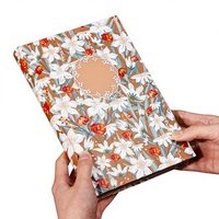 Cuaderno Floral Pequeño y Fresco para Estudiantes, Cuaderno de Dibujo A5 con Tapa Dura, Grueso, con Patrón Estampado en Bronce, Bloc de Notas en Blanco para Bocetos, Regalo