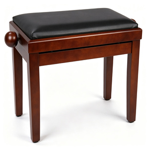 Banc de <span class=keywords><strong>piano</strong></span> en <span class=keywords><strong>acajou</strong></span> avec siège en cuir noir - Product Image 3
