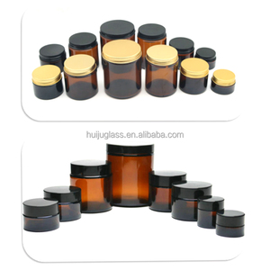 Frasco Redondo de Vidrio Ámbar de 4oz 8oz 9oz con Lado Recto y Tapa Metálica Blanca 70-400 - Product Image 3