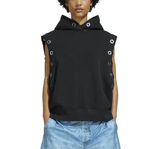 Sudadera con Capucha Rosa sin Mangas de Diseño Personalizado para Mujer, Corte Holgado, Felpa Francesa, 100% Algodón, Sudadera de Lujo con Hombros Caídos, Estilo Oversize - Product Image 5