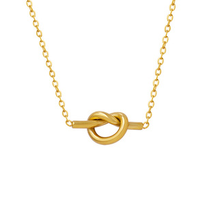 Noeud Amour Pendentif Collier pour Femmes En Acier Inoxydable Cain Collier Haute Qualité 18K Plaqué Or Bijoux Étanche - Product Image 1