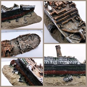 Antiek Romeins kolomruïne Europees kasteel hars aquariumdecoratie visbak schuilplaats (Titanic schipwreck) doos - Product Image 6