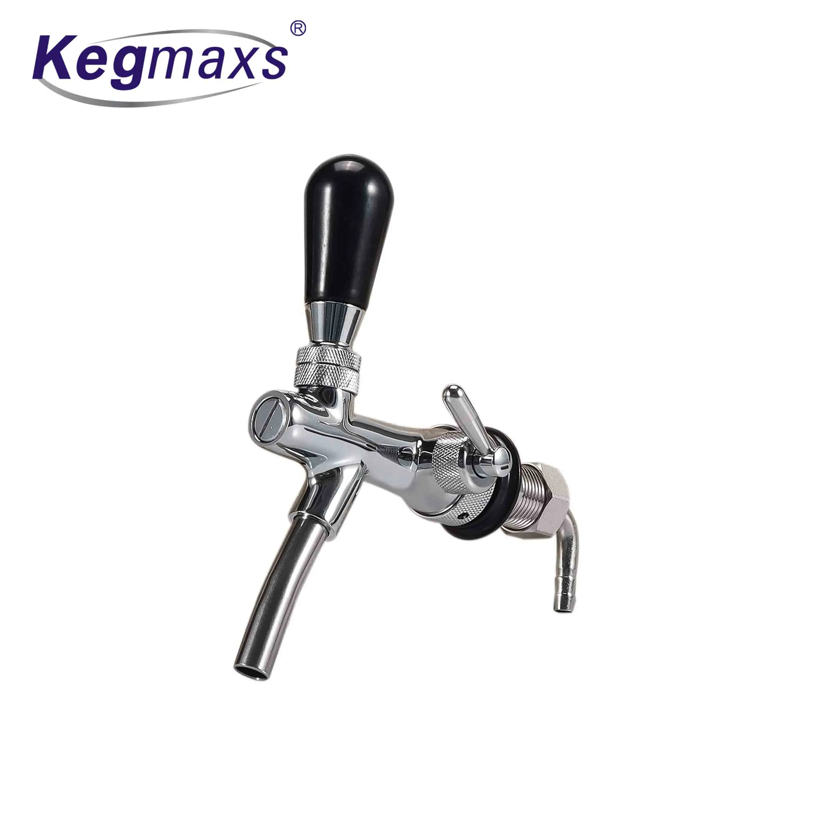Kegmaxs-grifo ajustable para cerveza, controlador de flujo, vástago cromado chapado, G5/8, para fermentación casera