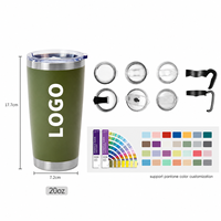Vente en gros de mugs isothermes personnalisés de 20 oz avec logo laser, sublimation, pour thé, bière, café