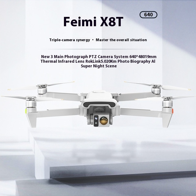 FIMI X8T Infrared Thermal Imaging Drone HD 4K Aerial Photography Remote Control Aircraft Brushless Motor Foldable Design Expert