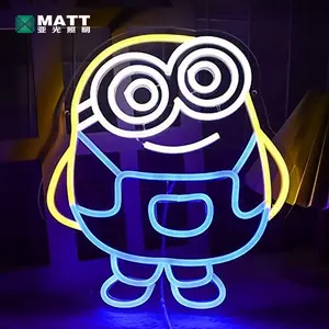 Birthday Gift for Kids Custom Minion Neon Sign Cute Cartoon Anime Led Neon Light Sign for Home Bedroom Kids Room Decoration