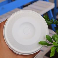 Couvercle de tasse en bagasse 90 mm, biodégradable, jetable, pour café, thé, boissons chaudes, écologique, compostable, en papier, vente en gros, personnalisé