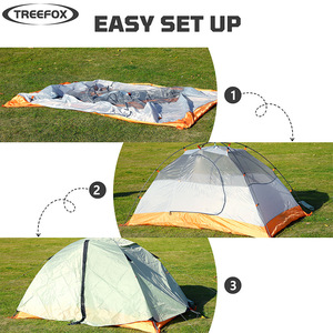 Carpa Doble Capa para Exteriores, 3-4 Personas, Verde Artemisia Violeta, Impermeable, para Camping, Senderismo y Playa - Product Image 4