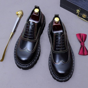 Zapatos Oxford con Cordones Estilo Británico ASTON M.JAZZ, con Suela Gruesa para Aumentar la Altura, Formales de Negocios, de Cuero Genuino y Espuma de Goma - Product Image 3