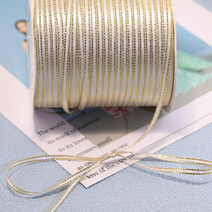 Double Gold Edge Satin Ribbon 3Mm Polyester DIY Gift Packaging Baking Decoration Material Accessories - Product Image 4