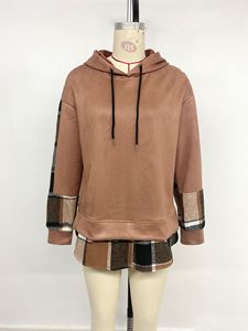 Prettysteps 2024 unisexe Vintage surdimensionné pull femmes <span class=keywords><strong>à</strong></span> manches longues <span class=keywords><strong>Plaid</strong></span> <span class=keywords><strong>sweat</strong></span> avec <span class=keywords><strong>capuche</strong></span> tricoté polaire pour l'hiver - Product Image 4