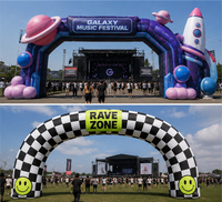 Arche gonflable géante personnalisée 6m-12m, imperméable, avec pompe à air électrique, multicolore, pour la décoration de festivals culturels, de carnavals et de fêtes