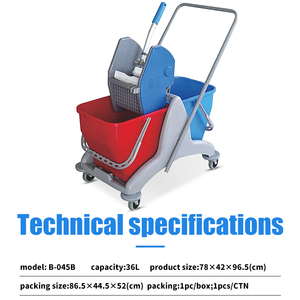 फ़ैक्टरी सप्लाई डाउन-प्रेस मल्टी-फ़ंक्शन डबल मॉप रिंगर ट्रॉली बाल्टी थोक फ़्लोर मॉप - Product Image 6