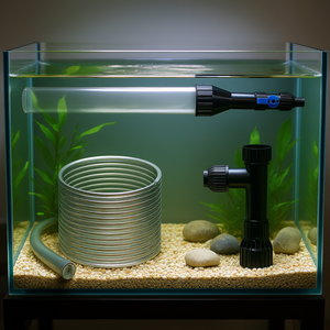 Nettoyeur de gravier pour aquarium, aspirateur de gravier, tuyau en PVC de 30 pieds avec adaptateurs en laiton pour le nettoyage des aquariums, accessoires pour gravier - Product Image 2