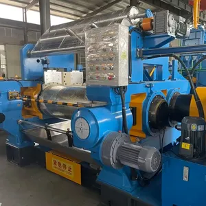 factory used rubber two roll mixing mill with stock blender /xk450 nylon tile open mill