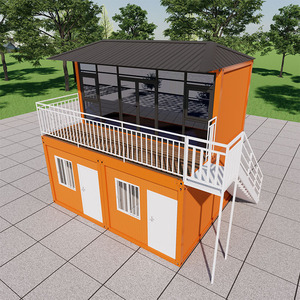 Casa Contenedor de Dos Pisos, Villa Moderna con Oficina y Balcón para Vivienda Temporal - Product Image 3