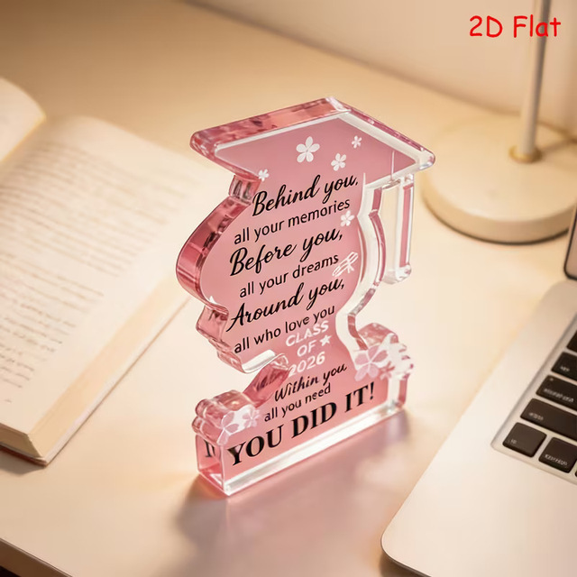 Handcrafted Acrylic Crystal Sign for Graduation, Personalized Message Decor for Any Occasion