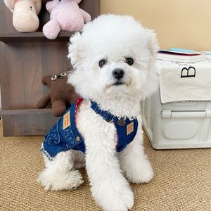ชุดเอี๊ยมยีนส์น่ารักสำหรับสุนัข ปรับขนาดได้ เหมาะสำหรับฤดูใบไม้ร่วง สำหรับสุนัขพันธุ์เท็ดดี้ มอลทีส ยอร์คเชียร์ เทอร์เรียร์ เสื้อผ้าสัตว์เลี้ยง - Product Image 3