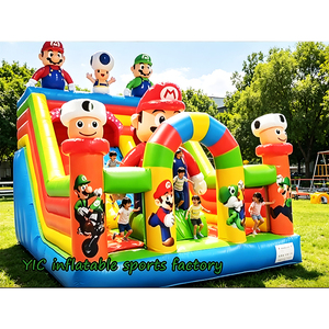 <span class=keywords><strong>Castillo</strong></span> Inflable Comercial Super Mario Bros con Tobogán para Alquiler de Eventos, Duradero - Product Image 1
