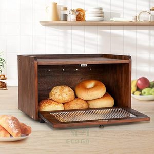 Caja de Pan Rectangular de Bambú, Moderna y Rústica, Resistente al Agua, Ecológica, de Gran Capacidad, Apilable, para Mantener la Frescura de los Alimentos - Product Image 4