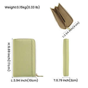 Portefeuille long en cuir véritable pour femme DUJIANG, organiseur de documents multi-cartes, modèle 2175 - Product Image 4