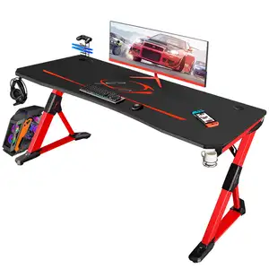 Factory Direct Gaming Desk Z-förmiger Computer tisch Home Office Schreibtisch PC-Spieltisch mit Griff Rack Cup Holder Kopfhörer haken