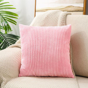 Housse de coussin en velours côtelé doux pour la maison Taie <span class=keywords><strong>d</strong></span>'oreiller <span class=keywords><strong>d</strong></span>écorative de couleur unie de style uni en différentes couleurs Techniques 3D - Product Image 2