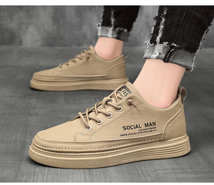 Chaussures de sport de luxe pour hommes en cuir véritable, antidérapantes, respirantes, pour la marche et la course, à enfiler, vente en gros, tendance - Product Image 4