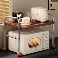 Support de four domestique à double niveau, multifonctionnel, durable, écologique, en métal, moderne et d'occasion, pour cuisinière à riz et rangement