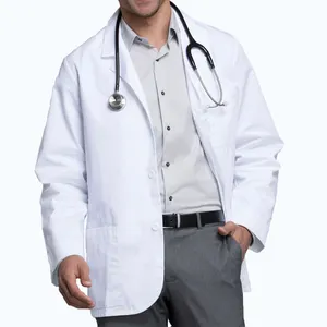 Customized Men's Consultation Lab Coat White Professional Short Style Hospital Doctor Uniform Lab Coat