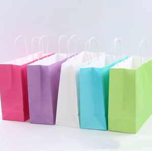 All'ingrosso logo personalizzato <span class=keywords><strong>sacchetti</strong></span> di <span class=keywords><strong>carta</strong></span> colorata alta regalo shopping bianco kraft gioielli borsa di <span class=keywords><strong>carta</strong></span> con manico per lo shopping - Product Image 4