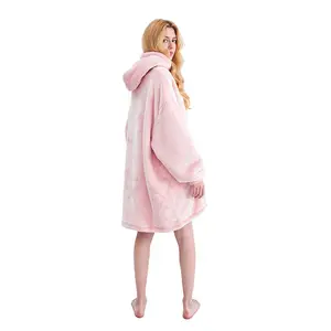 Design de fábrica Sherpa Camisola Wearable Cobertores Com Capuz Oversized Hoodie Blanket Original Simples Toalha Cobertor De Malha/50pcs