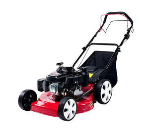 Tondeuse à gazon rouge à essence, moteur 4 temps 163 cm³, plateau en acier, bac de ramassage 60 L, hauteur de coupe réglable - Product Image 1