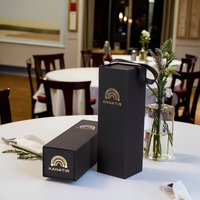 Boîte cadeau magnétique pliable personnalisée, boîte à vin noire de luxe, emballage pour une seule bouteille de vin