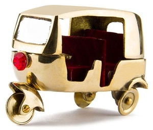 Laiton Auto Rickshaw Or Joyau Décoration 40 Inde Artificielle Poli 100% Eco-amical Nirmala Artisanat 4'' - Product Image 1