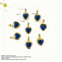 Pendentif Cœur en Zircon Coloré Style Populaire Européen et Américain pour Collier de Perles et Bracelet DIY, Accessoires de Bijouterie