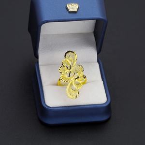 JXX Wholesale Women's Trendy Wedding Ring Brass Gold Plated Hollow Out Jewelry with Floral Design Cheap Jewelry <b>Accessory</b> - Product Image 4