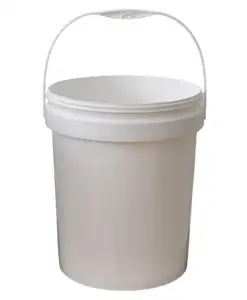 20 Liter Durable All Purpose Food Grade No BPA Plastic Recyclable White Plastic Bucket Lid Pail Contains