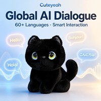 Cuteyeah İnteraktif Peluş Oyuncak Işıklı LED Gözlü Konuşan Doldurulmuş Hayvan Peluş Oyuncak PP Pamuk Dolgulu Yumuşak Sarılabilen Oyuncak 31-50cm
