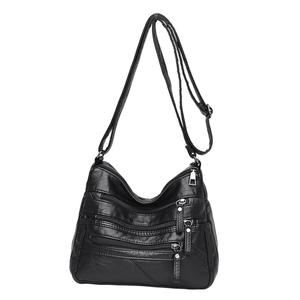 Borsa a tracolla da donna a tracolla con cinturino lungo nero a prova di acqua borsa Messenger in vera pelle poliestere con fodera due - Product Image 5