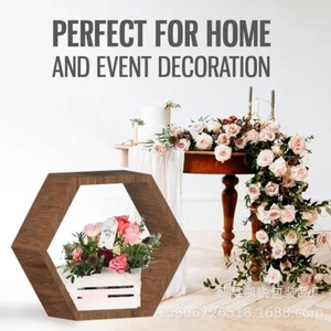 Hexagonal Wooden Wall <b>Shelf</b> Floating Storage Rack For Living Room Decorative Display Geometric Design Wall Mounted Type - Product Image 2